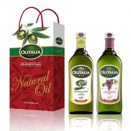 Olitalia 奧利塔 精純橄欖油1000ml＋葡萄籽油1000ml禮盒組
