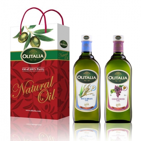 Olitalia 奧利塔 玄米油1000ml＋葡萄籽油1000ml禮盒組