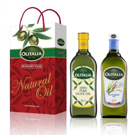 Olitalia 奧利塔 PURE純橄欖油1000ml＋玄米油1000ml禮盒組