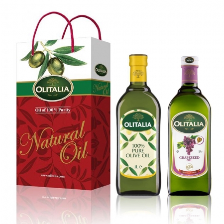 Olitalia 奧利塔 PURE純橄欖油1000ml＋葡萄籽油1000ml禮盒組