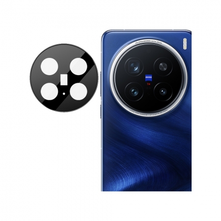 Imak vivo X200/X200 Pro 5G 鏡頭玻璃貼（一體式）（曜黑版） 奈米吸附 鏡頭貼