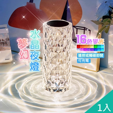 【QiMart】夢幻16色動態變換水波紋水晶燈（E款）x1入