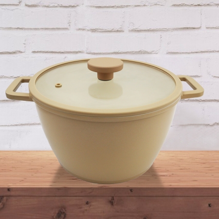 日本金太郎 Latte 陶瓷強化層IH兩手鍋-24cm-1支