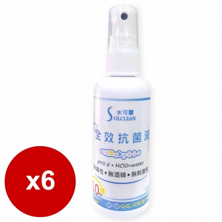 水可靈次氯酸全效抗菌液100ml*6入