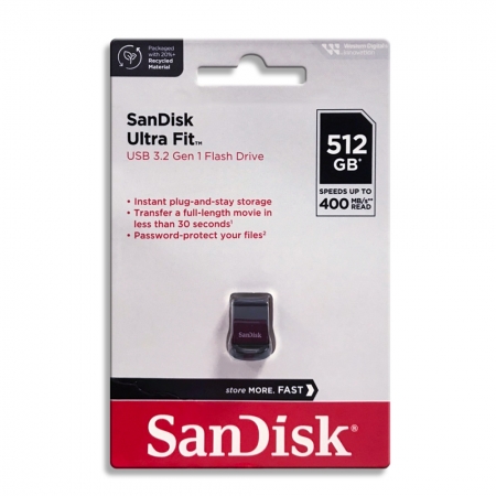 SanDisk CZ430 512GB Ultra Fit USB 3.2 最高可達400MB/s 極緻小巧 高速隨身碟（SD-CZ430-512G）