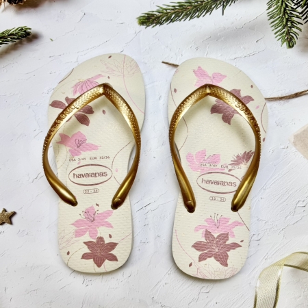 【哈瓦士havaianas】 巴西人字拖  女款 Slim organic/白