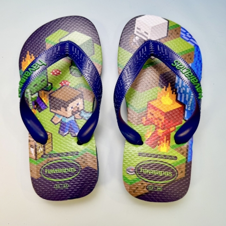 【哈瓦士havaianas】 巴西人字拖  女款 Minecraft/麥塊藍