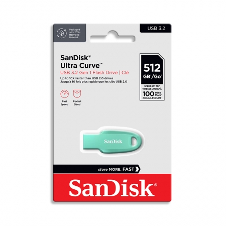 SanDisk Ultra Curve CZ550【512GB】USB3.2 隨身碟 薄荷綠 代理商公司貨（SD-CZ550-G-512G）