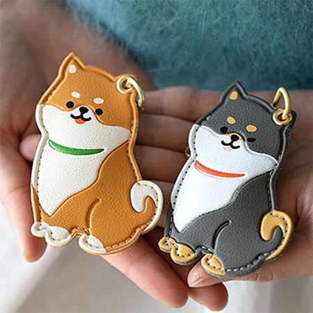 柴犬大學 柴犬皮革磁扣卡套鑰匙圈 皮革卡套 柴柴 柴犬禮物 柴犬周邊 交換禮物
