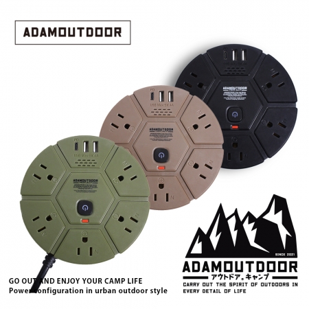 ADAMOUTDOOR 5座PD 延長線1.8M （ADPW-PS351PD） 