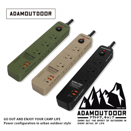 ADAMOUTDOOR｜ 家用款4開6插30WPD 延長線1.8M