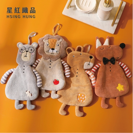 【星紅織品】可愛森林動物珊瑚絨擦手巾（4款任選）