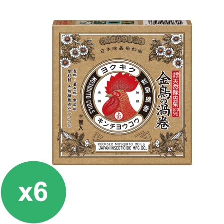 日本金鳥天然除蟲菊渦卷蚊香10巻*6盒
