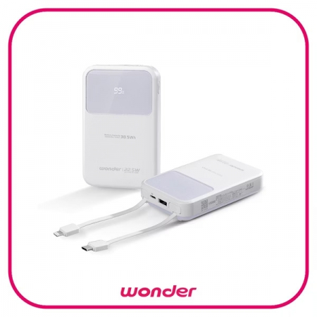 【WONDER】可拆線式快充行動電源（10000mAh）白 WA-P12A