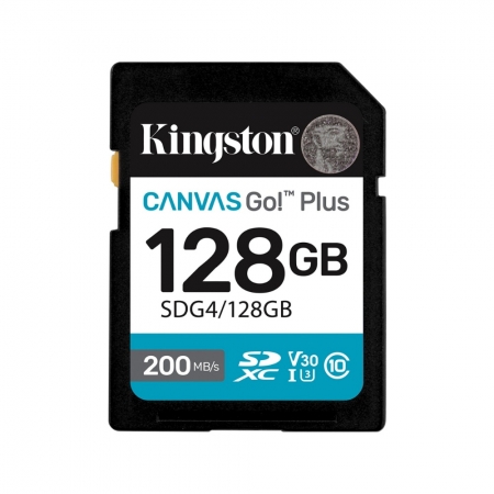 金士頓 Canvas Go! Plus SDXC 128GB 相機記憶卡 200MB/s U3 V30 大卡（KT-SDCG4-128G）