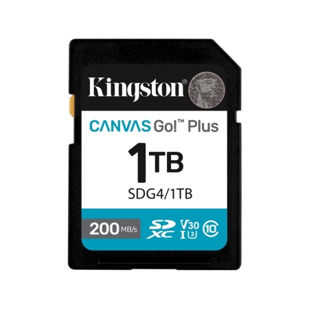 金士頓 Canvas Go! Plus SDXC 1TB 相機記憶卡 200MB/s U3 V30 大卡（KT-SDCG4-1TB）