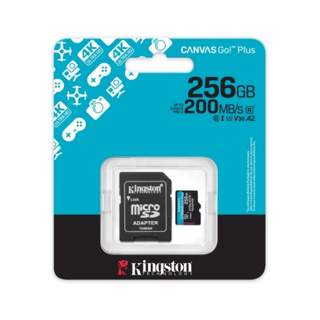 金士頓 256G SDCG4 Canvas Go! PLUS microSD 高速 記憶卡 A2 U3 V30 4K影片（KTCG4-256G）