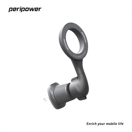 peripower 長臂磁吸雙鉤出風口手機架-適用 MagSafe（AM-01 ＋ BH-01）
