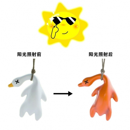 變色烤鴨掛飾 紫外線日光變色 變色烤鴨 