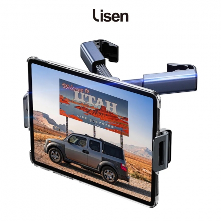 【Lisen】巨力車載全包式鉤夾後枕車用手機支架（適用長15~23CM手機平板）