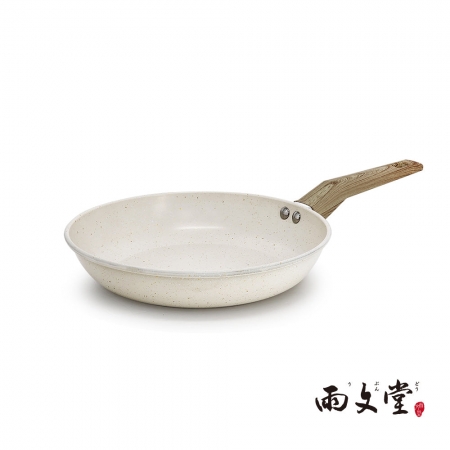 雨文堂UBUNDOU 麥飯石吹雪白不沾平底鍋24cm（2.2L）