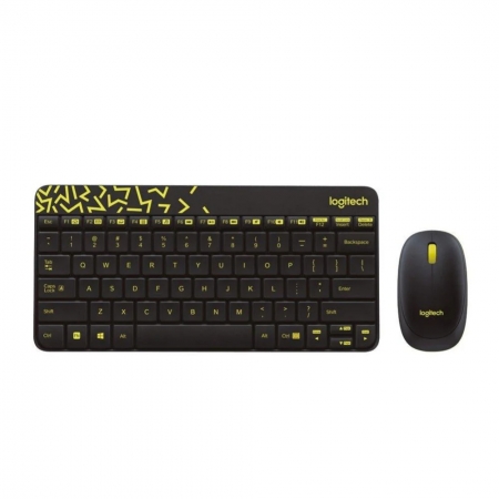 Logitech 羅技 MK240 NANO 無線鍵盤滑鼠組 鍵鼠組 黑色/黃邊（LOGI-240BY）