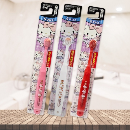日本製EBISU兒童牙刷-Kitty-6歲以上-3支