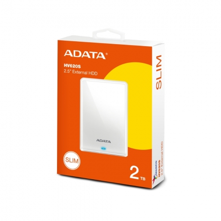 威剛 ADATA HV620S 白色 2TB USB3.0 2.5吋 輕巧防刮 超輕薄外接式硬碟 行動硬碟 （AD-HV620-W-2TB）