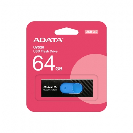 ADATA 威剛 UV320 64GB USB 3.2 高速隨身碟 時尚黑藍（AD-UV320K-64G）