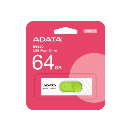 ADATA 威剛 UV320 64GB USB 3.2 高速隨身碟 清新白綠（AD-UV320W-64G）