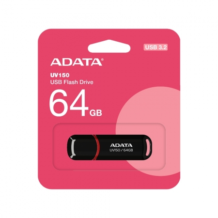 ADATA 威剛 UV150 64GB USB 3.2 高速隨身碟 黑色 公司貨（AD-UV150-64G）