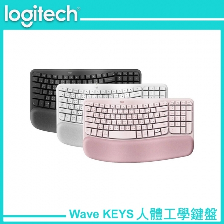 Logitech 羅技 Wave KEYS 人體工學鍵盤 珍珠白（LOGI-WKKBW）