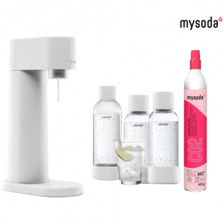 【mysoda】WOODY木質氣泡水機（四色）WD002 贈0.5L專用水瓶 2入組