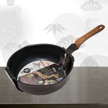  日本製和樂亭IH大金不沾深型炒鍋-26cm-2支
