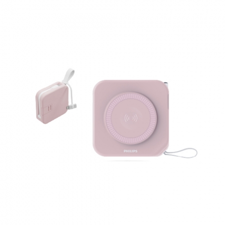 PHILIPS FunCube 多合一磁吸行動電源Type-C（粉色） DLP4348CP