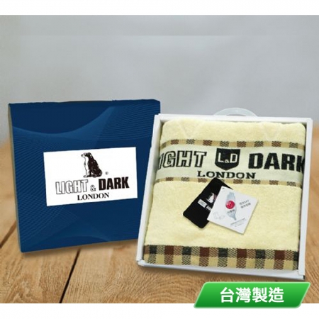 LIGHT&DARK 經典格紋緹花浴巾禮盒（顏色隨機） LD01-1 台灣製