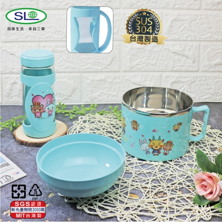 嶸の家-不鏽鋼玻璃禮盒組（不鏽鋼餐碗600＋1050ml＋隨身杯400ml） R-2800M＋S-9600-2M 台灣製