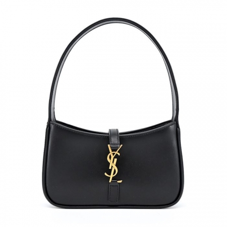YSL Le 5 A 7新款LOGO光滑牛皮迷你流浪包（黑色）平行輸入 點數兌換