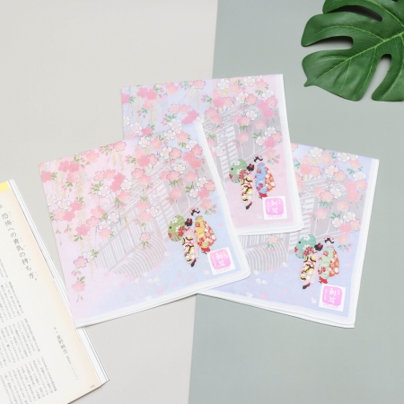 京都手帕 -友禪刺繡系列-舞妓（粉/藍/紫）