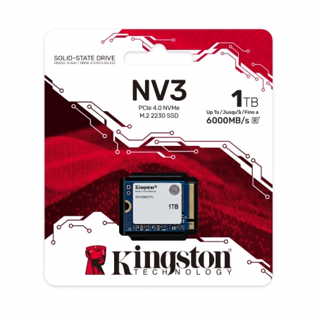 金士頓 1TB NV3 PCIe 4.0 NVMe M.2 2230 SSD 高速固態硬碟（KT-SNV3SM3-1TB）