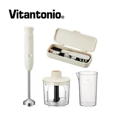 【好買點數放大】【Vitantonio】手持式攪拌棒五件組VHB-20B-W（奶油白）