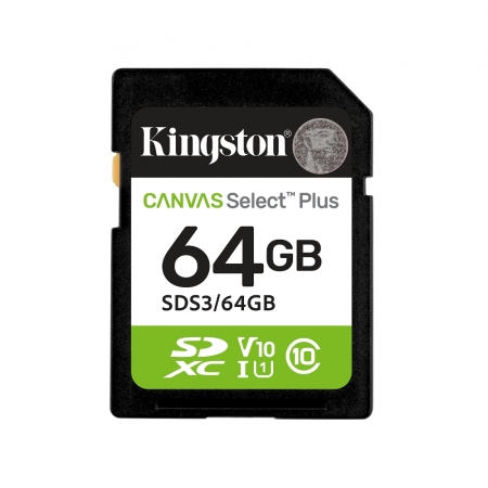 金士頓 64G Canvas Select Plus SDXC 相機記憶卡 UHS-I C10 公司貨（KT-SDCS3-64G）