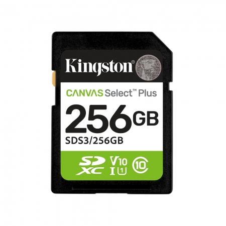 金士頓 256G Canvas Select Plus SDXC 相機記憶卡 UHS-I C10 公司貨（KT-SDCS3-256G）