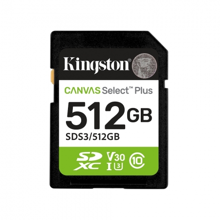 金士頓 512G Canvas Select Plus SDXC 相機記憶卡 UHS-I C10 公司貨（KT-SDCS3-512G）