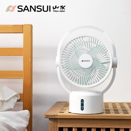【SANSUI 山水】9吋智慧驅蚊循環DC扇 充電式風扇 SDF-0915（戶外/露營/不怕停電）