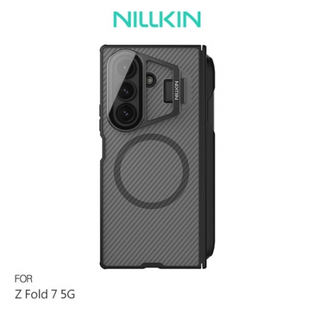NILLKIN 三星 Z Fold 7 5G 黑鏡 Prop 磁吸保護殼（透明鏡蓋）（攜筆款）（透黑） MagSafe
