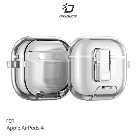 DUX DUCIS Apple 蘋果 AirPods 4 冰晶支架保護殼 防摔殼 透色殼 按鈕卡扣