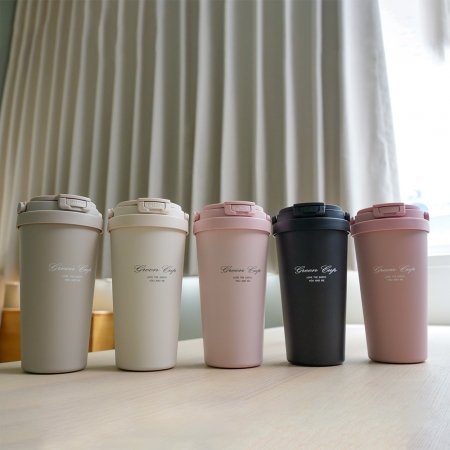 GREEN CUP 芊杯304不鏽鋼陶瓷手提直吸飲兩用保溫杯-700ml-1支