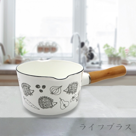 日本進口Skater小刺蝟IH琺瑯牛奶鍋-13cm-1組