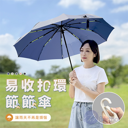 【Besthot】易收扣環節節傘 3D記憶傘面 雨傘 折疊傘 自動傘 瞬開傘 自動雨傘